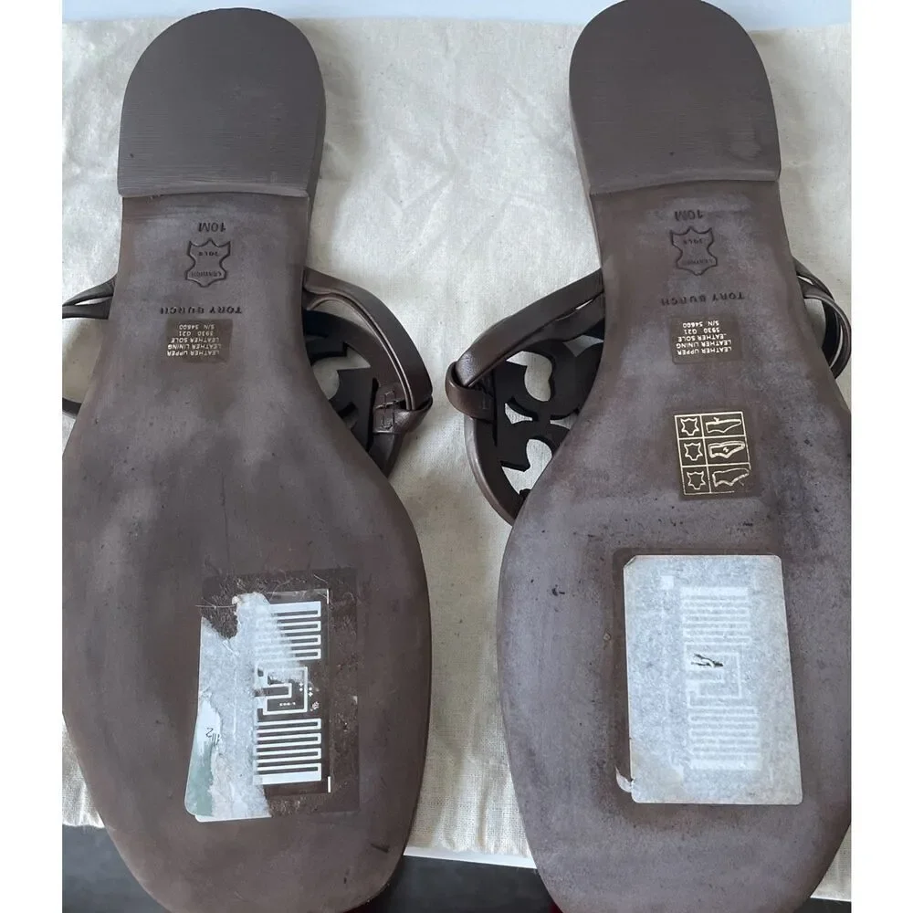 TORY BURCH Miller Square Toe Tan Sandals Women’s Size 10